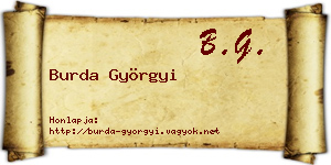 Burda Györgyi névjegykártya